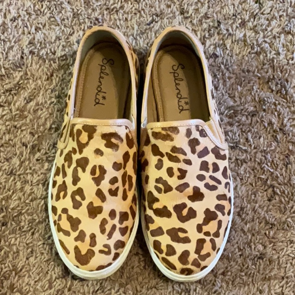 Leopard slip on shoes! Great condition!